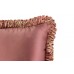 Luxury tasseled silk throw pillow, decorative 16 x 16 inch cushion