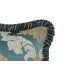 Classic luxurious silk and cotton throw pillow, floral art deco design cushion