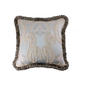 Luxurious handmade two sided throw pillow, floral garden reminiscent design cushion